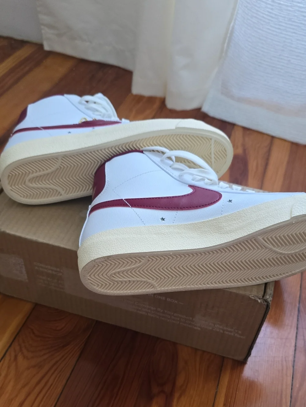 Nike Women's White & Burgundy High-Top Sneakers